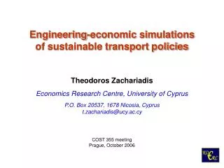 Engineering-economic simulations of sustainable transport policies