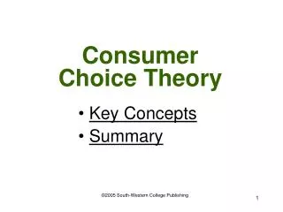 Consumer Choice Theory