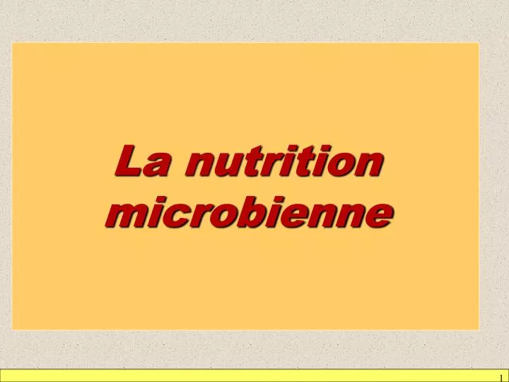 la nutrition microbienne