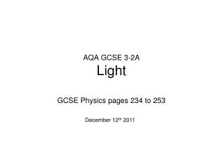 AQA GCSE 3-2A Light
