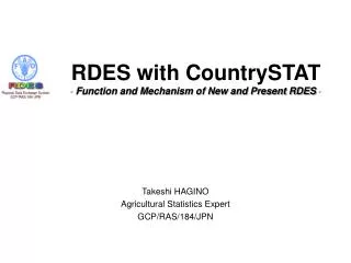 RDES with CountrySTAT - Function and Mechanism of New and Present RDES -