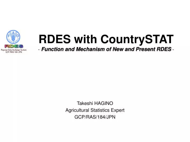 rdes with countrystat function and mechanism of new and present rdes