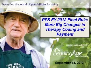 PPS FY 2012 Final Rule: More Big Changes in Therapy Coding and Payment