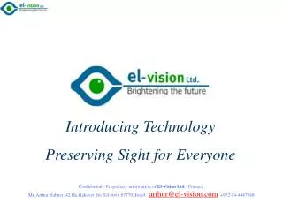 Confidential - Proprietary information of El-Vision Ltd . Contact: