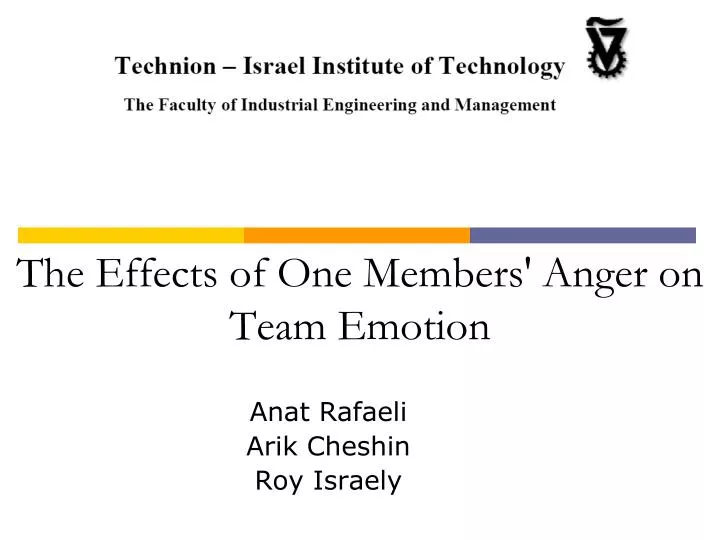 the effects of one members anger on team emotion