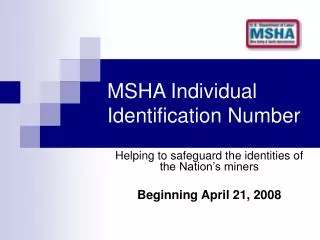 MSHA Individual Identification Number
