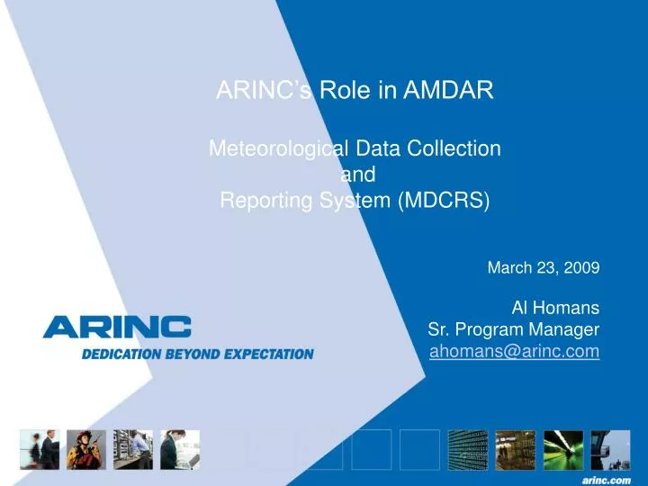 arinc s role in amdar meteorological data collection and reporting system mdcrs