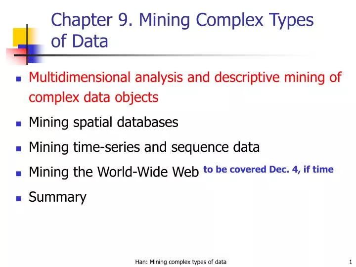 chapter 9 mining complex types of data
