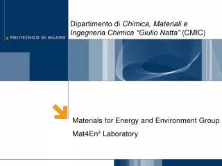 Materials for Energy and Environment Group Mat4En 2 Laboratory