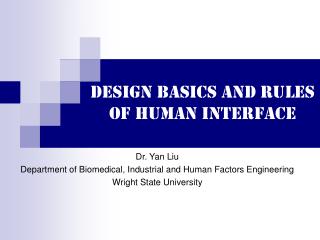 Design basics and rules of human interface