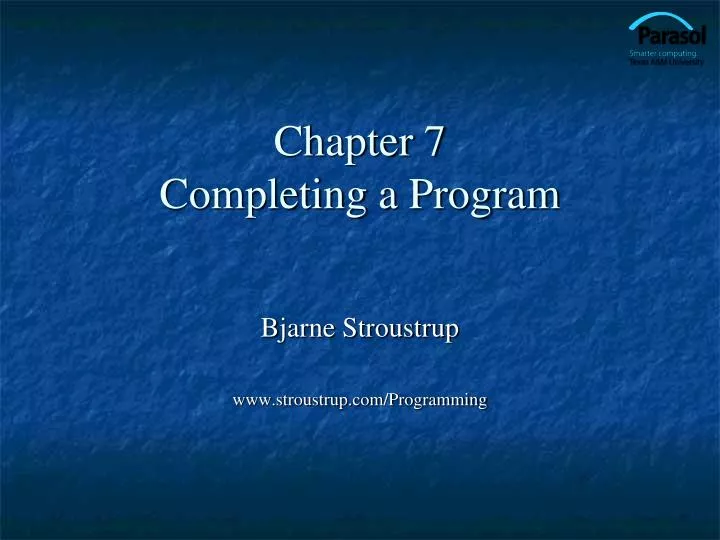 chapter 7 completing a program