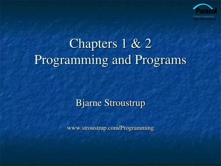 chapters 1 2 programming and programs