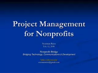 Project Management for Nonprofits