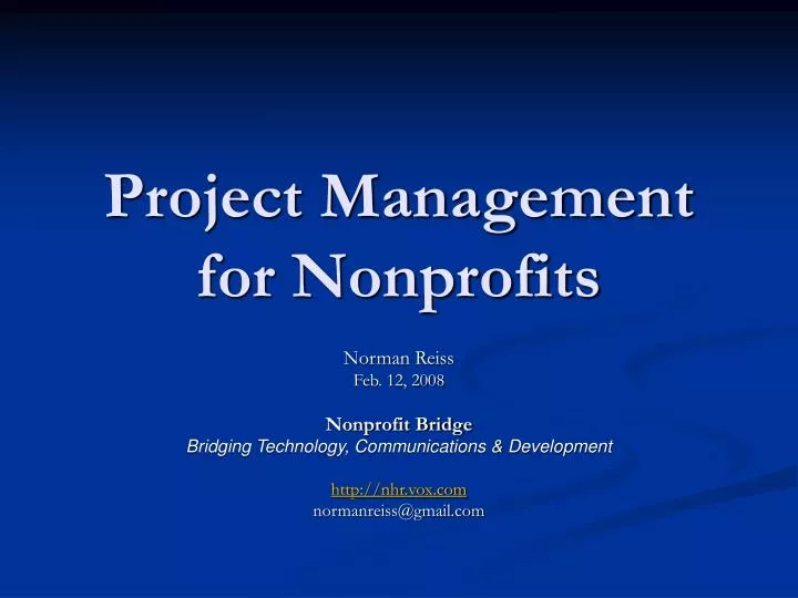 project management for nonprofits