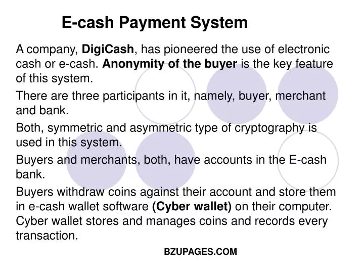 e cash payment system
