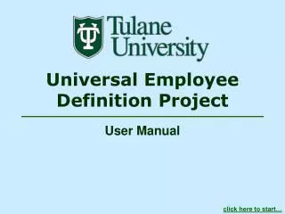 Universal Employee Definition Project