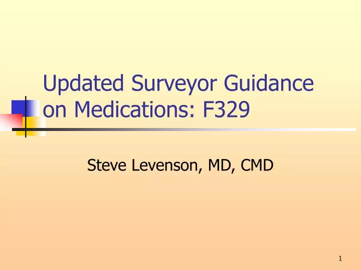 updated surveyor guidance on medications f329