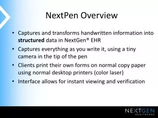 NextPen Overview