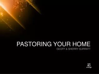 PASTORING YOUR HOME