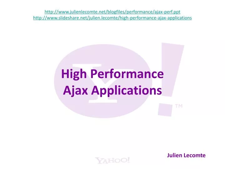 high performance ajax applications