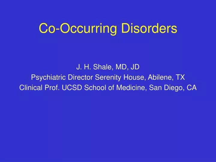 co occurring disorders