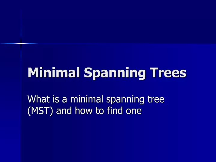 minimal spanning trees