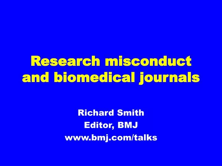 research misconduct and biomedical journals