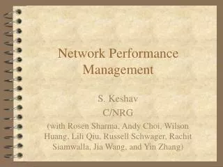 Network Performance Management