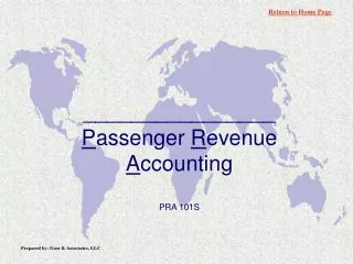 ________________ P assenger R evenue A ccounting PRA 101S