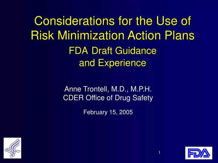 considerations for the use of risk minimization action plans fda draft guidance and experience