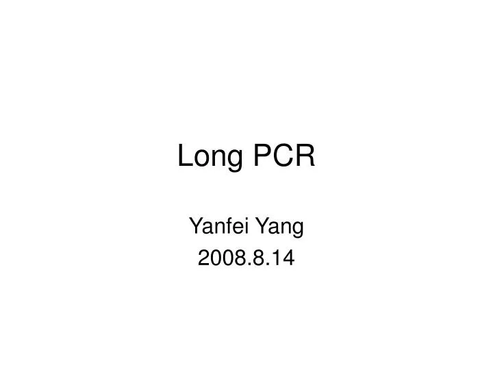 long pcr