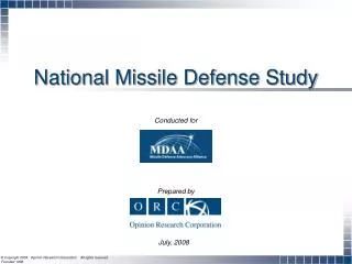 National Missile Defense Study
