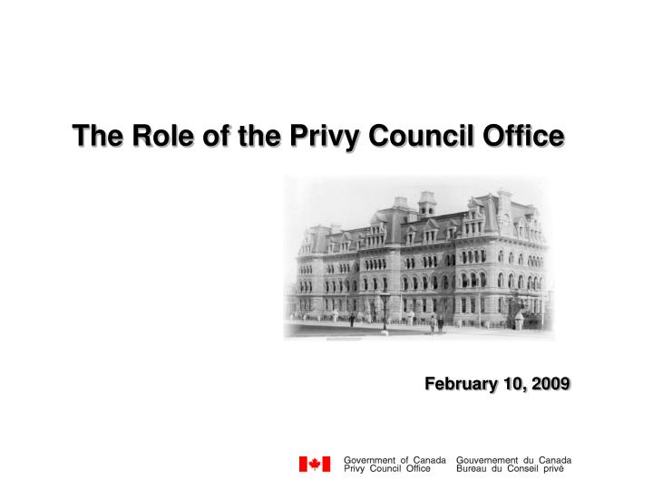 the role of the privy council office