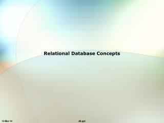 Relational Database Concepts