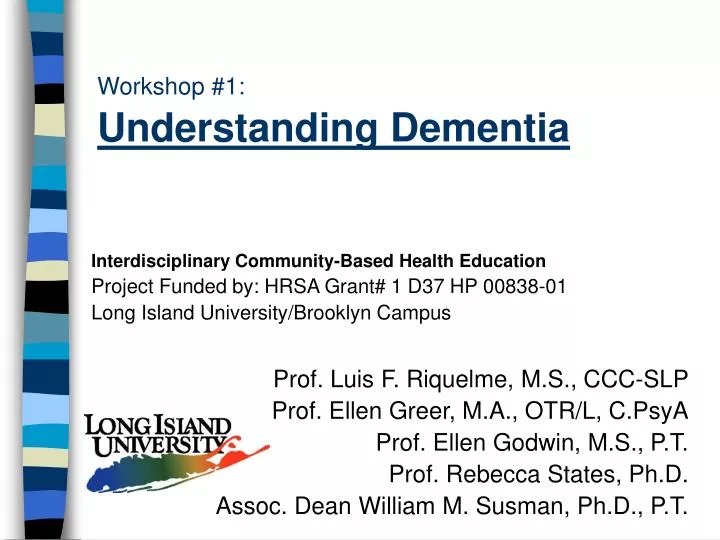 workshop 1 understanding dementia