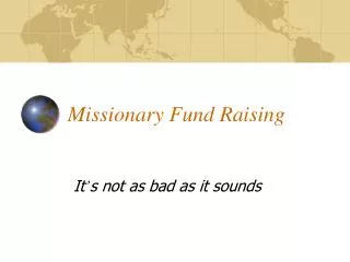 Missionary Fund Raising