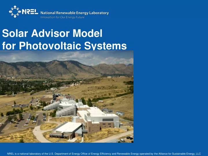 solar advisor model for photovoltaic systems