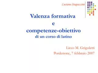 Valenza formativa e competenze-obiettivo di un corso di latino