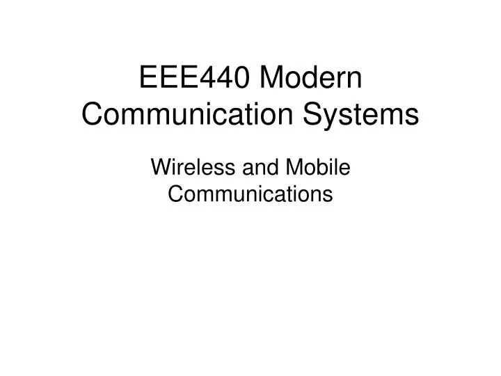 eee440 modern communication systems