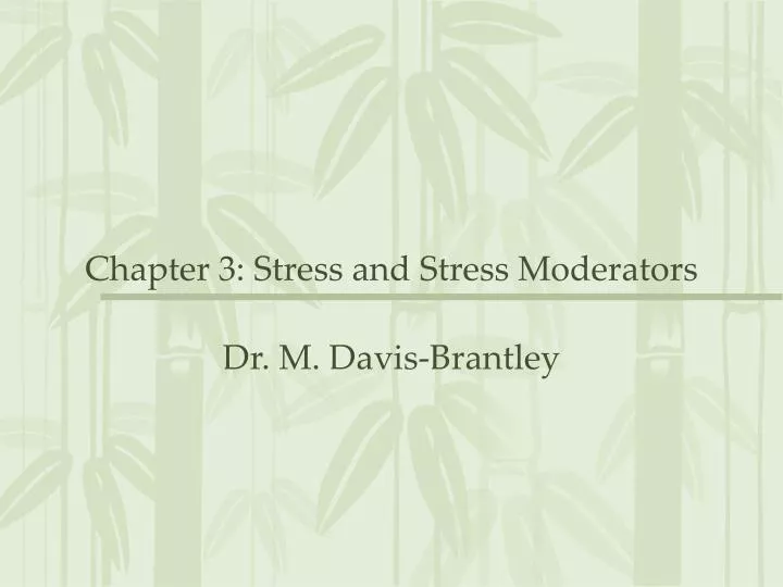 chapter 3 stress and stress moderators