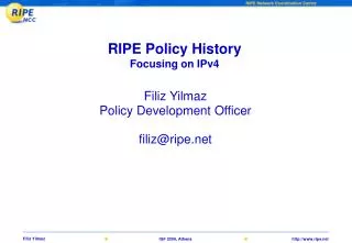 RIPE Policy History Focusing on IPv4