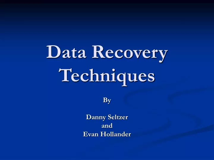 data recovery techniques