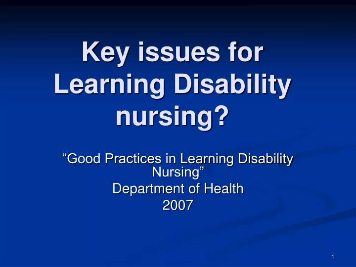 key issues for learning disability nursing