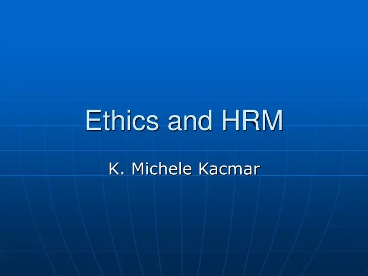 ethics and hrm