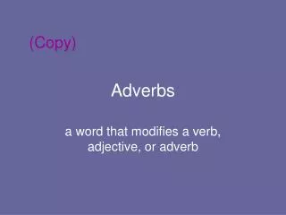 Adverbs