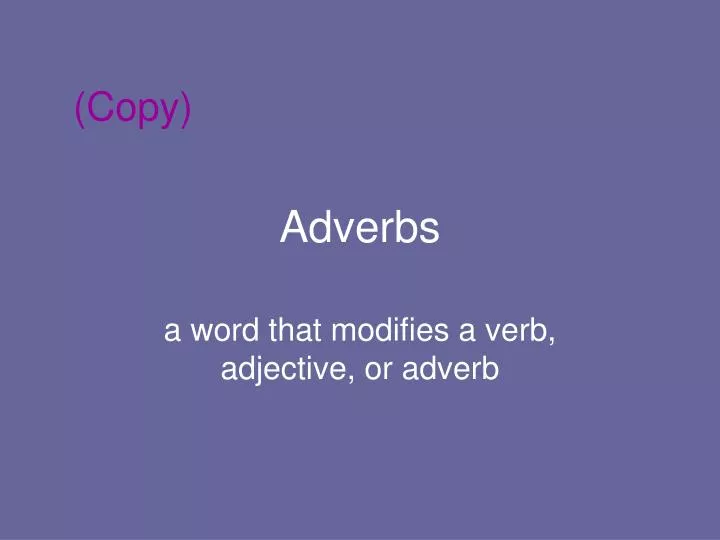 adverbs