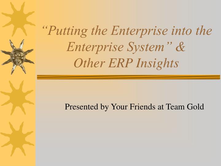 putting the enterprise into the enterprise system other erp insights
