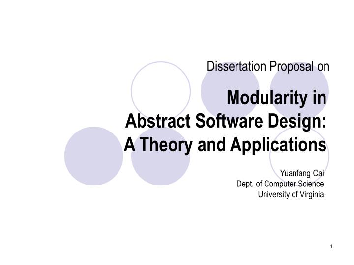 modularity in abstract software design a theory and applications