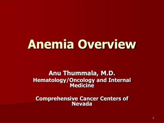 Anemia Overview