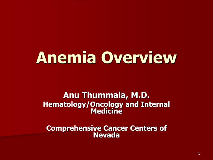 anemia overview
